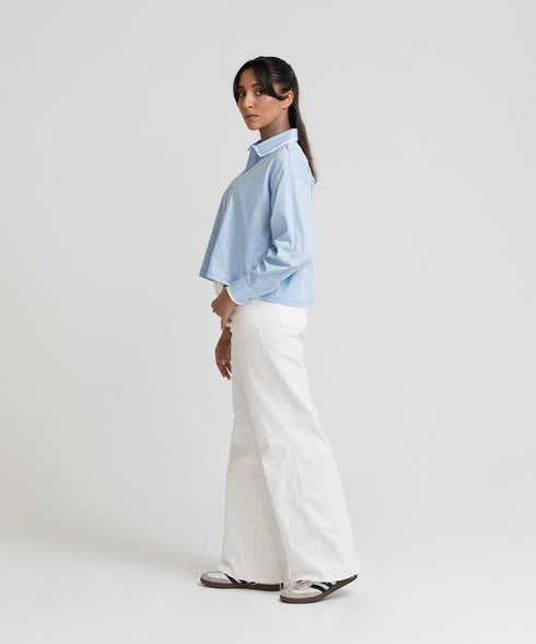 Women's Cropped Button Down Shirt